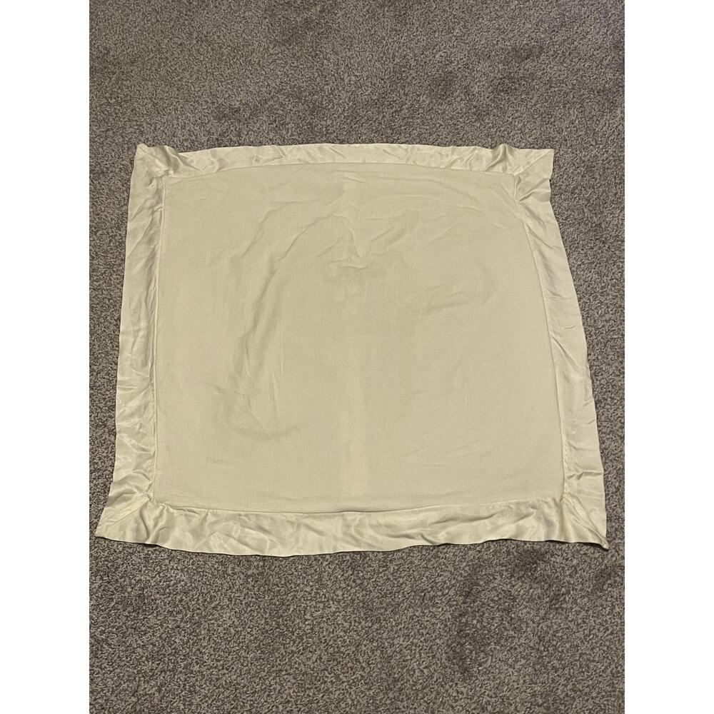 Bella Notte Linens Euro Pillow Sham Ava Rayon Button White Beige Satin Flange
